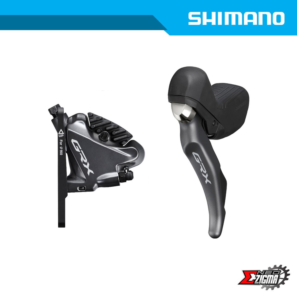 Disc Brake Assembly Gravel SHIMANO GRX BR/ST-RX810 For 160mm J-kit w/ Fin, Hose & OT Front Ind. Pack IRX8102DLF6SC100A