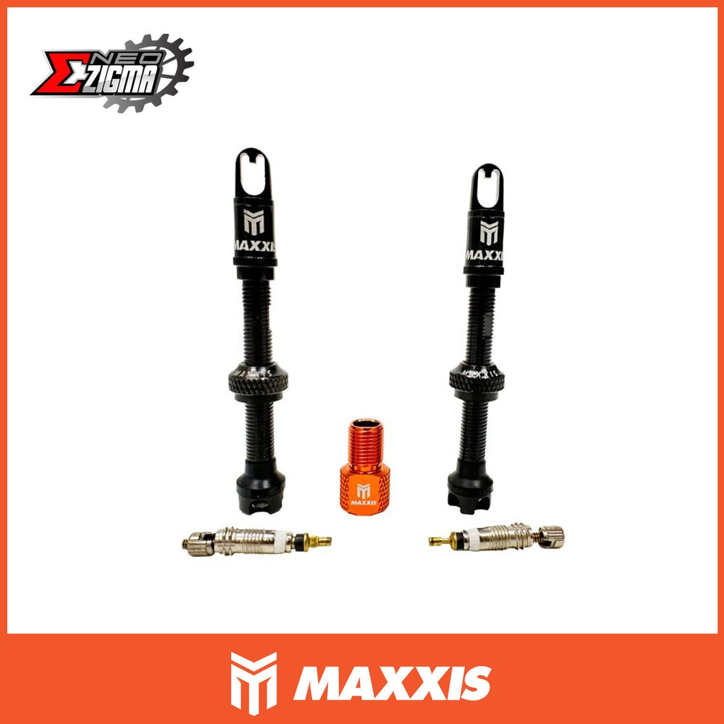Valve Kit MAXXIS 50mm C900000215 For Tubeless Rim (2Pcs with Cap & Spare Valve Core)